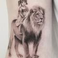 Arm Children Lion Dotwork tattoo by Dot Ink Group