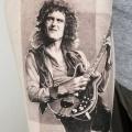 Portrait Dotwork Brian May tattoo by Dot Ink Group