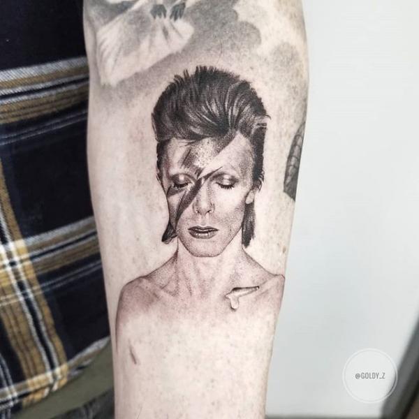 Portrait Dotwork David Bowie Tattoo By Dot Ink Group