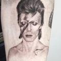 Portrait Dotwork David Bowie tattoo by Dot Ink Group