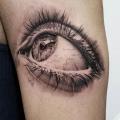 Realistic Eye Dotwork tattoo by Dot Ink Group