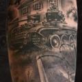 Arm War Tank House tattoo by Heart of Art