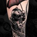 Waden Oktopus Regenschirm tattoo von Heart of Art