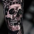 Arm Skull Indian tattoo by Sabian Ink