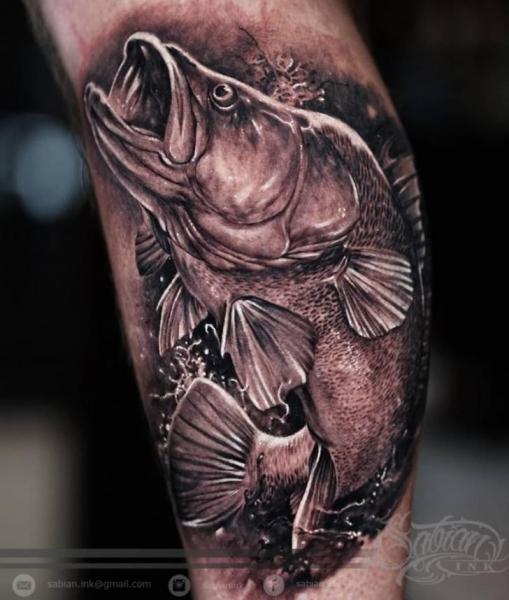 Arm Realistic Fish Tattoo by Sabian Ink