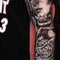 Wolf Owl Sleeve Woman tattoo by Sabian Ink