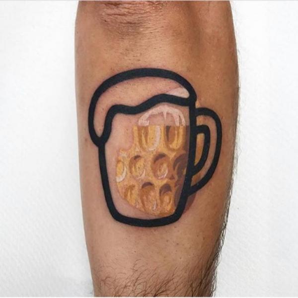Tatuaggio Braccio Birra di Mambo Tattooer