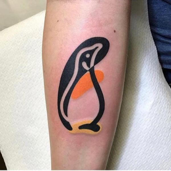 Arm Penguin Tattoo by Mambo Tattooer