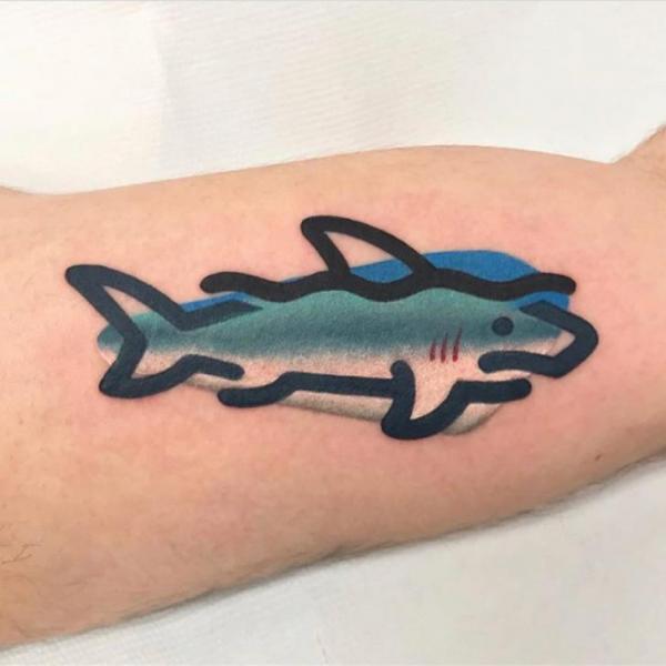 Arm Shark Tattoo by Mambo Tattooer