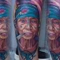 Portrait Leg Woman tattoo by Daria Pirojenko