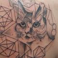 tatuaje Espalda Gato Abstracto por Plan9 Ealing