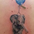 Back Elephant Baloon tattoo by Plan9 Ealing