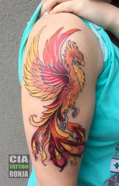 Tatouage Bras Phoenix par Cia Tattoo