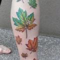 Foot Leg Leaf tattoo by Cia Tattoo
