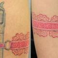 Realistic Leg Gun tattoo by Cia Tattoo