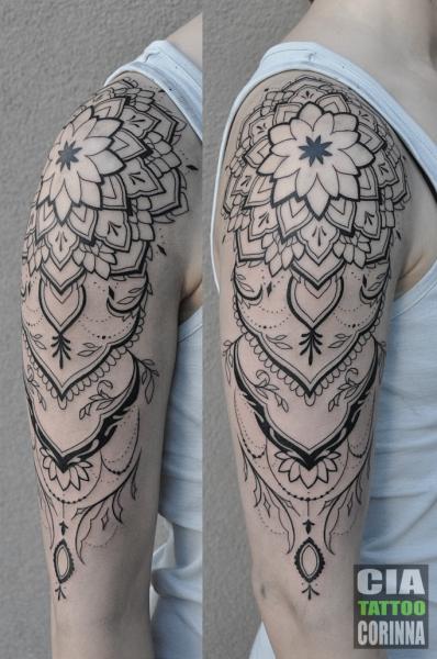 Shoulder Mandala Tattoo by Cia Tattoo