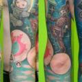 Fantasy Character Sleeve Space tattoo by Cia Tattoo