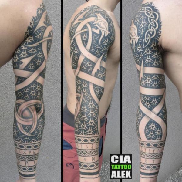 Tribal Sleeve Tattoo by Cia Tattoo