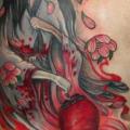 tatuaje Japoneses Cráneo Espalda Geisha por Dirty Roses
