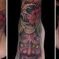 Foot Japanese Demon tattoo by Dirty Roses