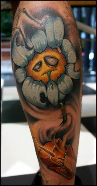 Fantasy Leg Flower Tattoo by Dirty Roses