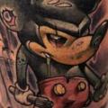 tatuaje Fantasy Pierna Ratoncito Mickey por Dirty Roses