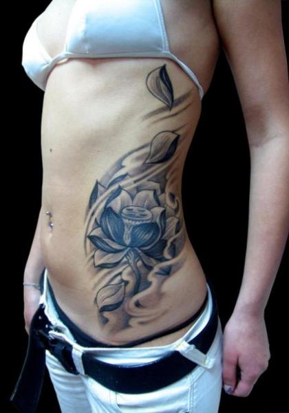 Flower Side Tattoo by Dirty Roses