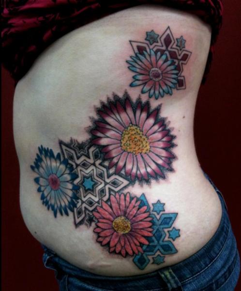 Side Flowers Tattoo by Avinit Tattoo
