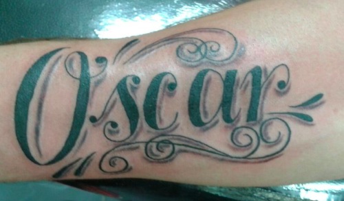 Arm Lettering Tattoo by Bad Girl Ink Tattoos