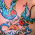 New School Chest Swallow tattoo by Barry Louvaine