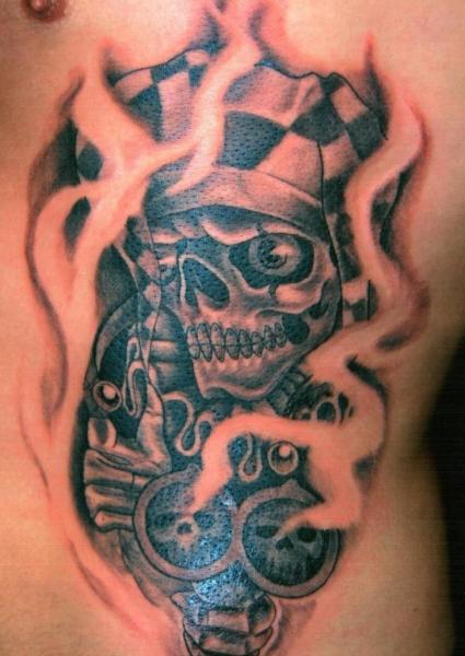 Side Skull Tattoo by Barry Louvaine