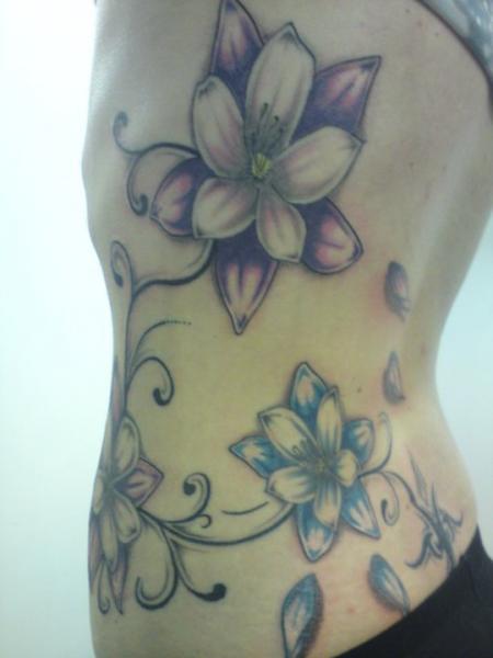 Flower Side Tattoo by Beverley Ink