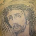 Back Jesus tattoo by Big Willies Tattoo Shack
