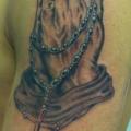 Shoulder Praying Hands tattoo by Big Willies Tattoo Shack