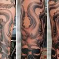Arm Skull Octopus tattoo by Fat Foogo