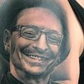Arm Portrait Chester Bennington Linkin Park tattoo by Fat Foogo