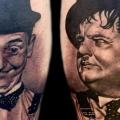 tatuaje Retrato Oliver Hardy por Fat Foogo