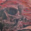 Skull Back Flame tattoo by Fat Foogo