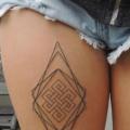 Thigh Abstract Decoration tattoo by Fat Foogo