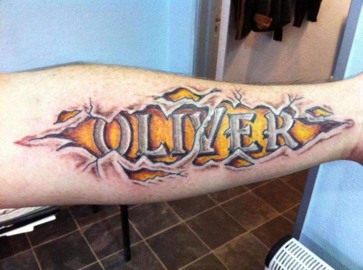 Arm Lettering Name Tattoo by Body Graphics