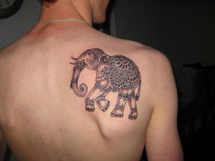 Back Elephant Tattoo by Body Graphics