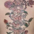 tatuaje Flor Espalda Esqueleto por Body Graphics