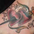 Old School Foot Heart tattoo by Bout Ink Tattoo