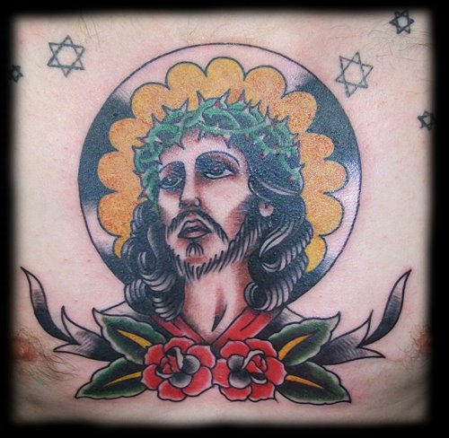 Tatuaggio Petto Gesù di Broad Street Studio