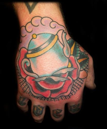 New School Hand Teapot Tattoo by Broad Street Studio