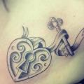 Shoulder Heart Key tattoo by Colchester Body Arts