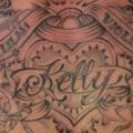 Heart Lettering Breast tattoo by DC Tattoo Saloon